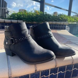 a.n.a. Atlas Black Studded Ankle Booties